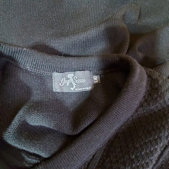 GRAN SASSO Vintage Black Knit Sweater Vest Wooblend Made In Canada Size Large - Picture 7 of 8